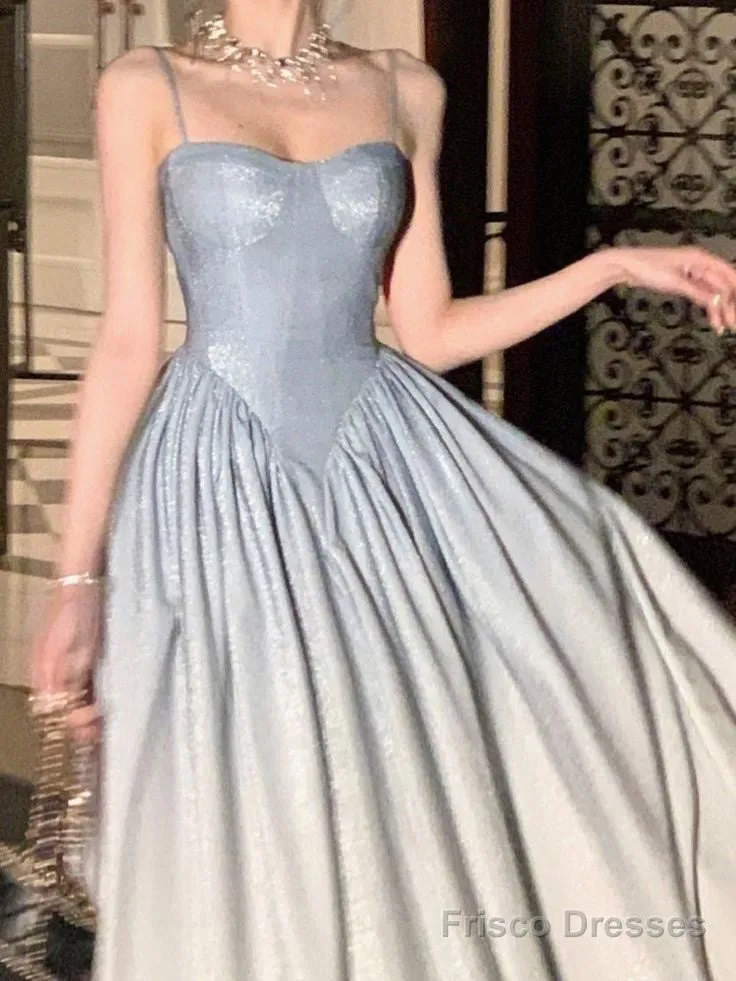 A Line Straps Sequin Prom Dresses Formal Evening Dress