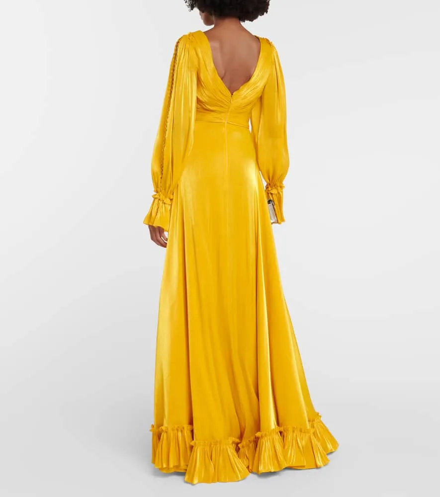 Costarellos Ruffle-trimmed gown