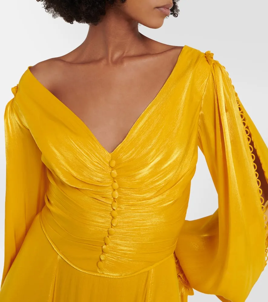 Costarellos Ruffle-trimmed gown