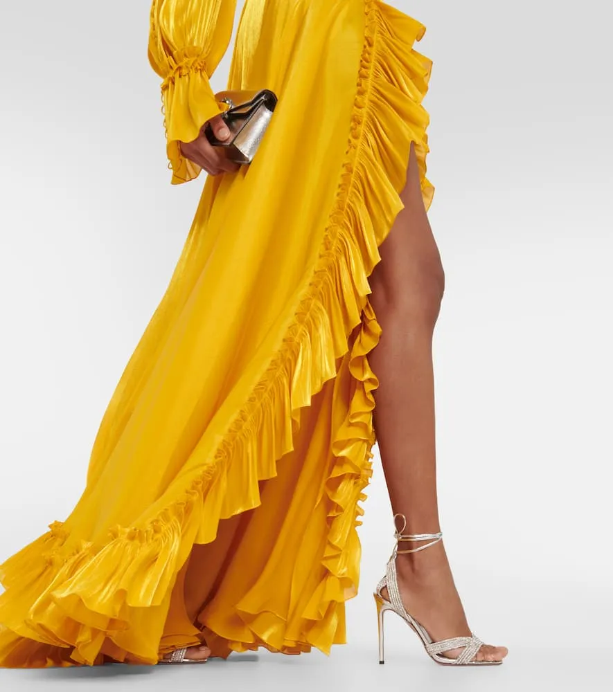 Costarellos Ruffle-trimmed gown