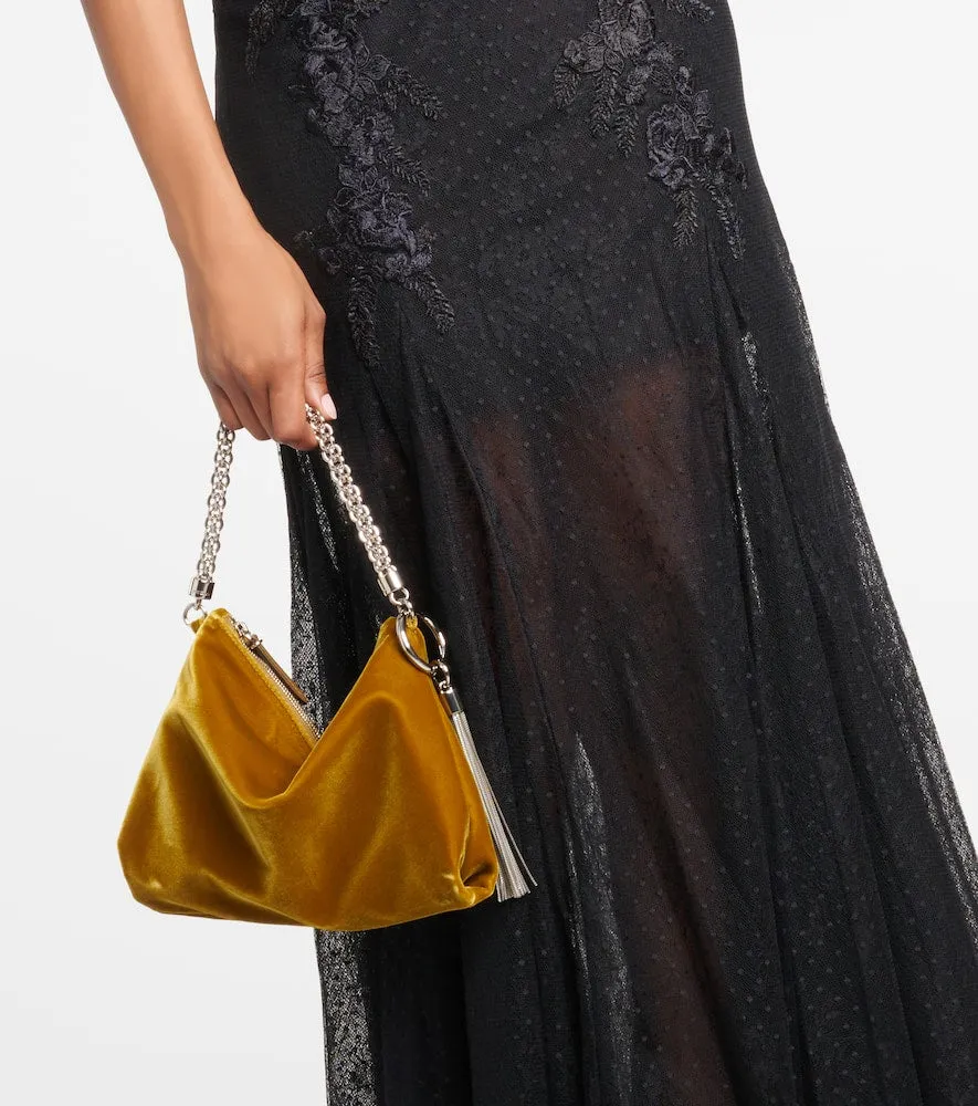 Costarellos Ruffled lace and tulle gown