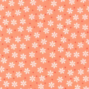 Cozy Flannel Peach w/ white flowers