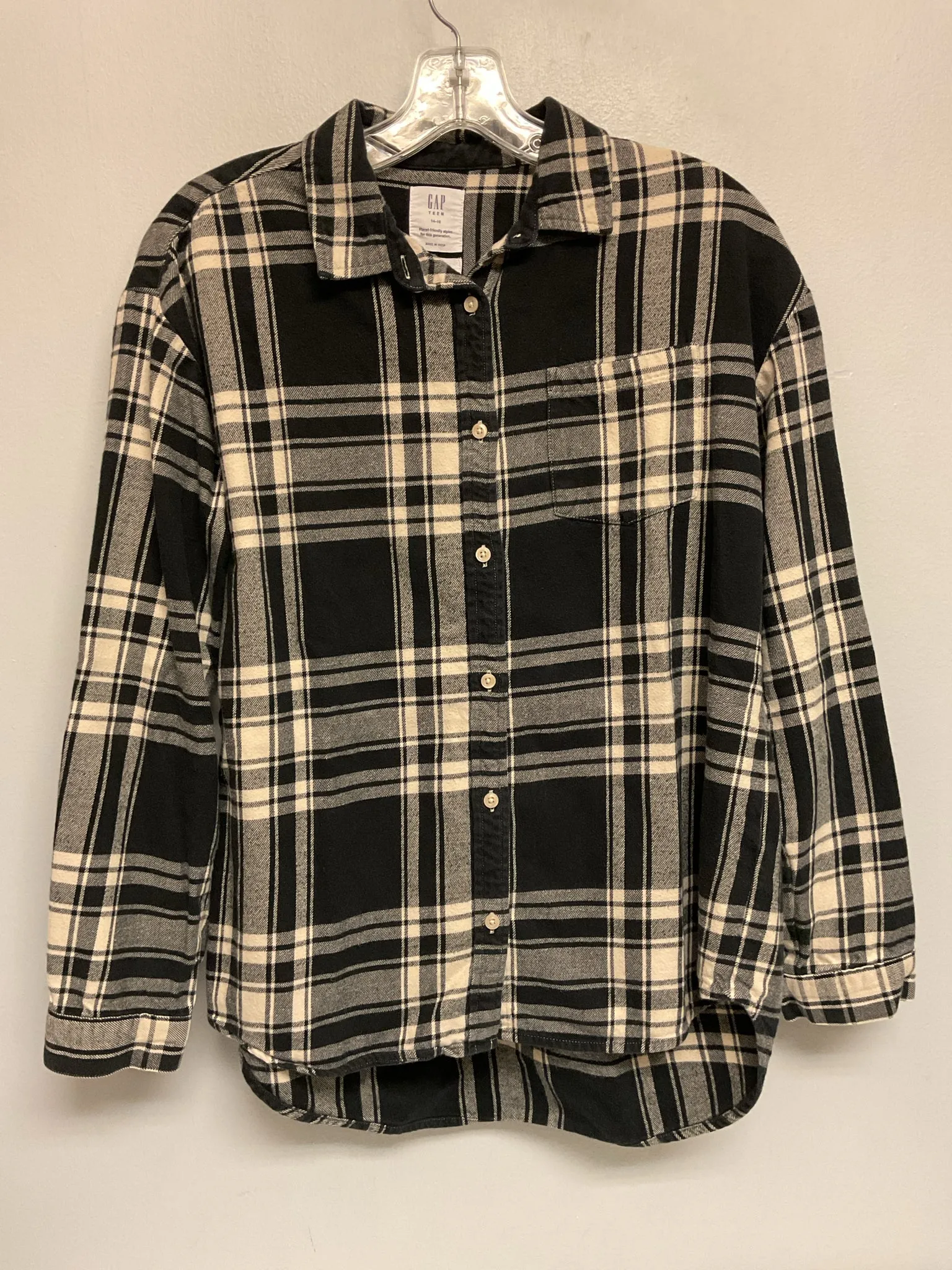Gap Size 14 Black Plaid Flannel Big Boys Shirts & Polos