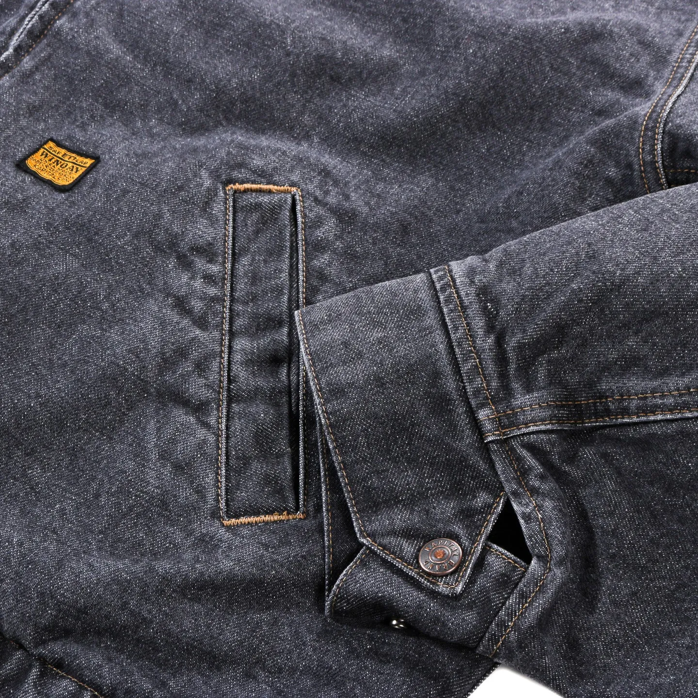 KAPITAL 14OZ DENIM T-BACK DRIZZLER JACKET BLACK X ECRU
