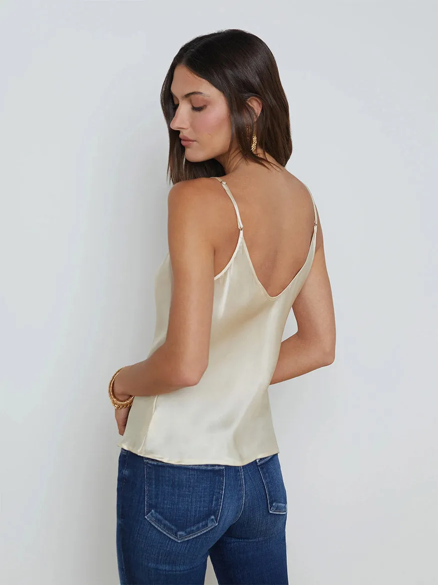 L'Agence Lexi Silk Camisole in Ivory