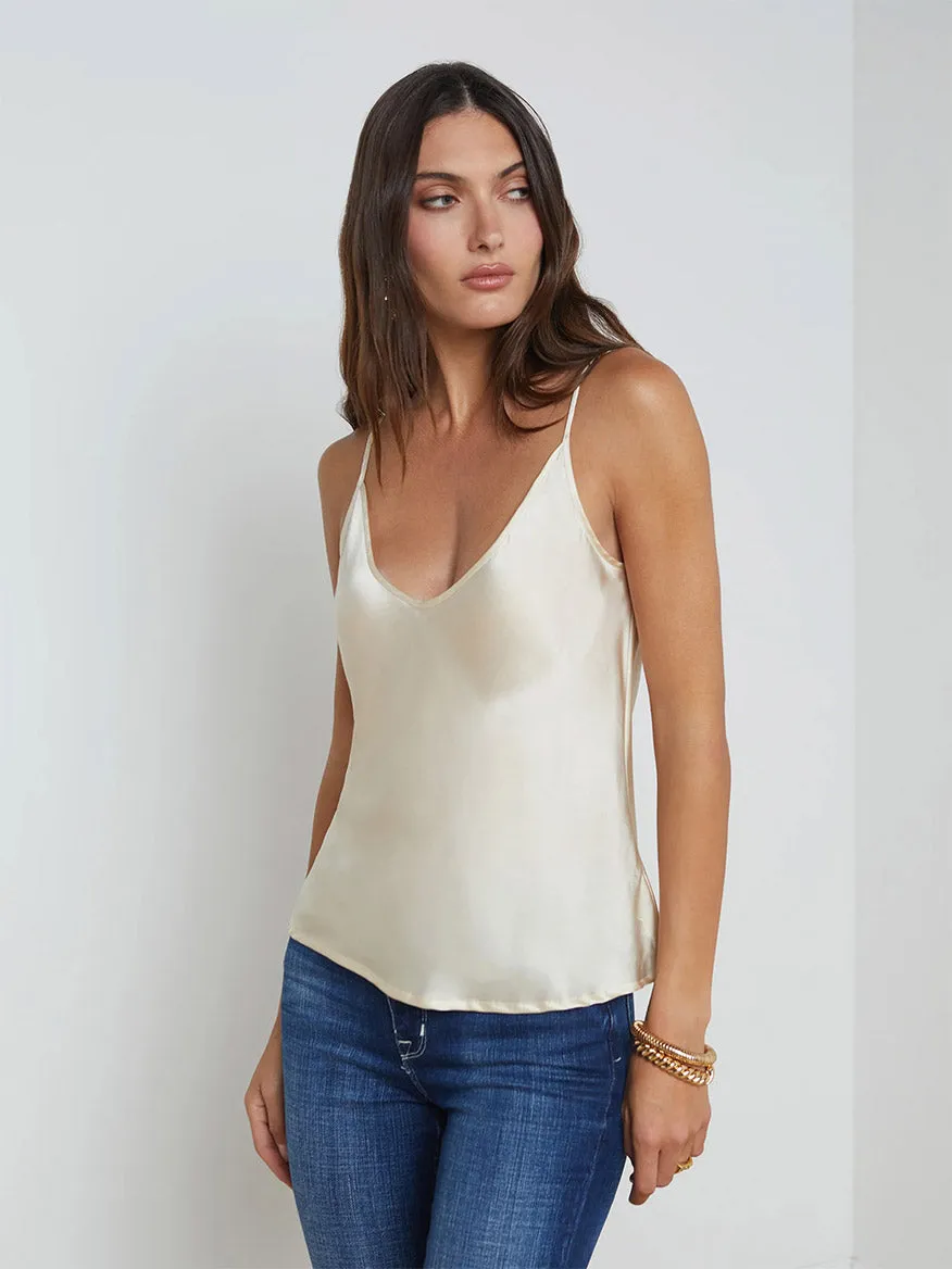 L'Agence Lexi Silk Camisole in Ivory