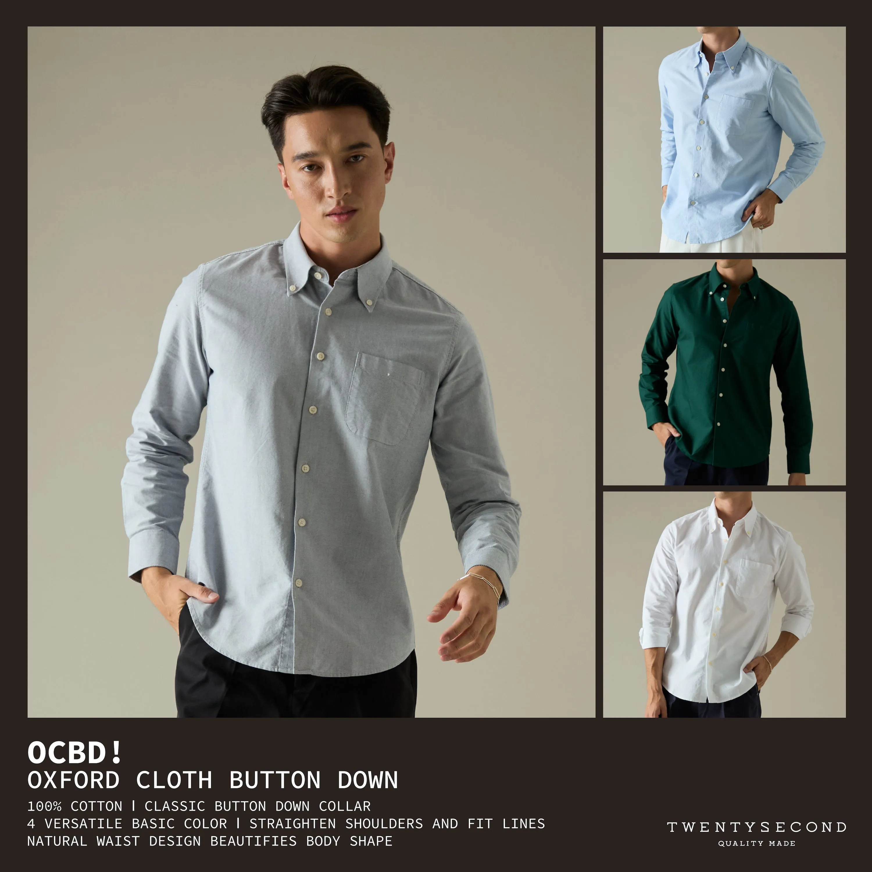 OCBD OXFORD SHIRT - GREEN