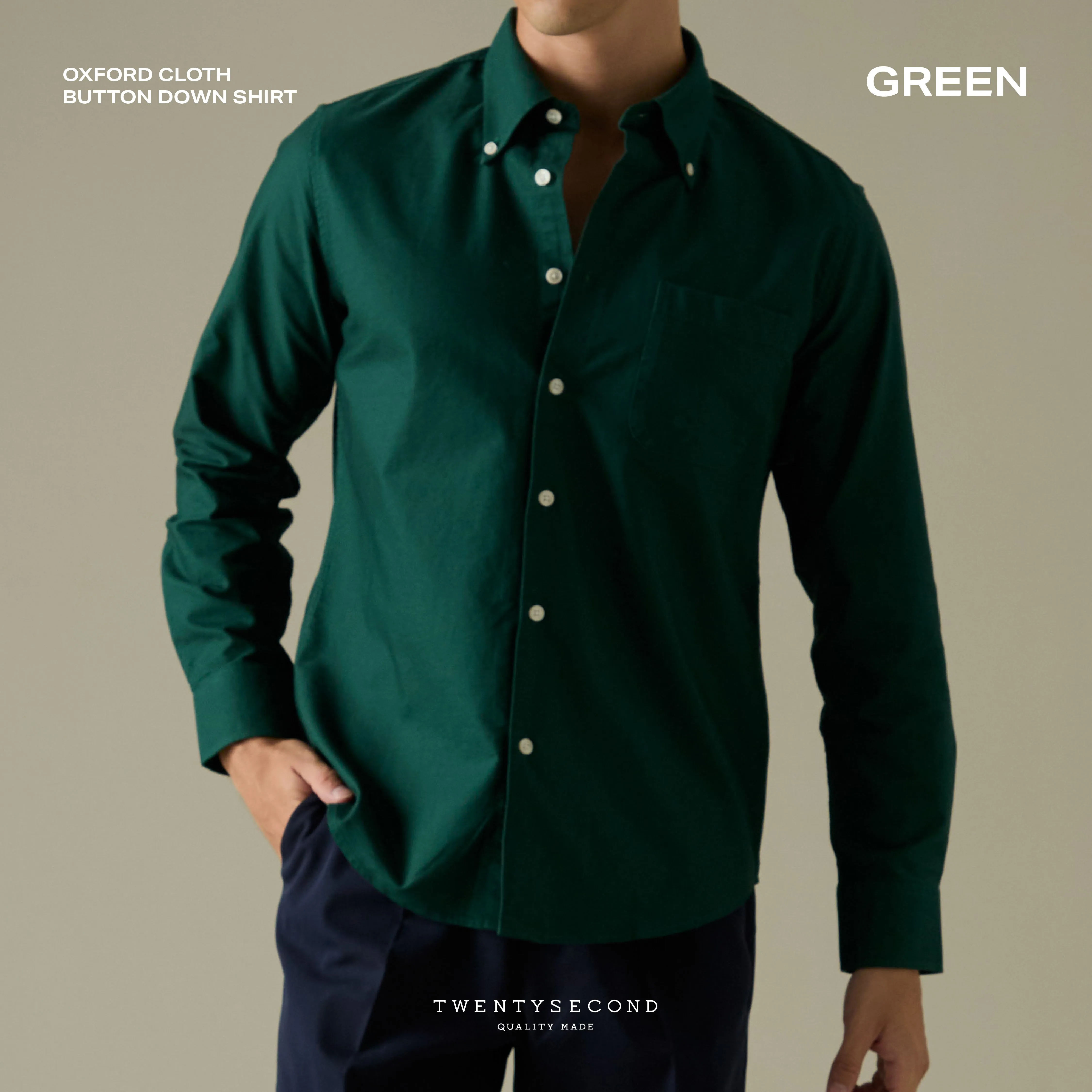 OCBD OXFORD SHIRT - GREEN