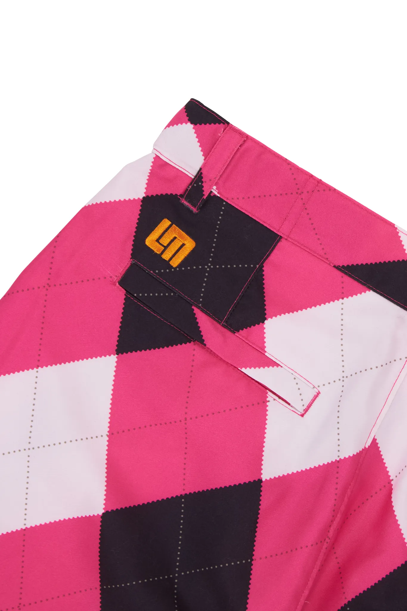 Peachy Birdie Pant - Pink and Black Argyle