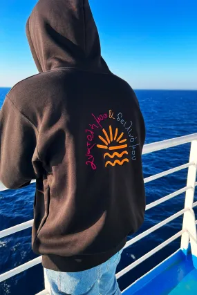 "Anatoli mou" Zaketa Hoodie in Black 𝗢𝗻𝗲 𝗦𝗶𝘇𝗲