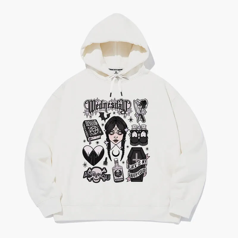 Wednesday Black Hoodie Witchcore Aesthetic