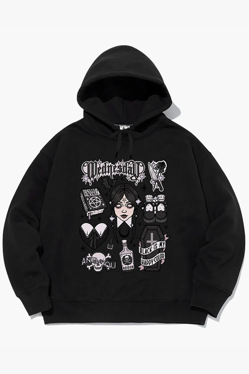Wednesday Black Hoodie Witchcore Aesthetic